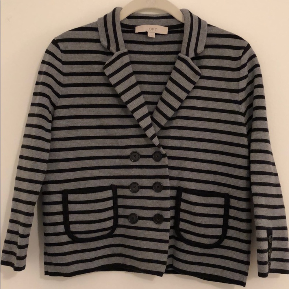 3/4 Sleeve Cotton Striped Blazer